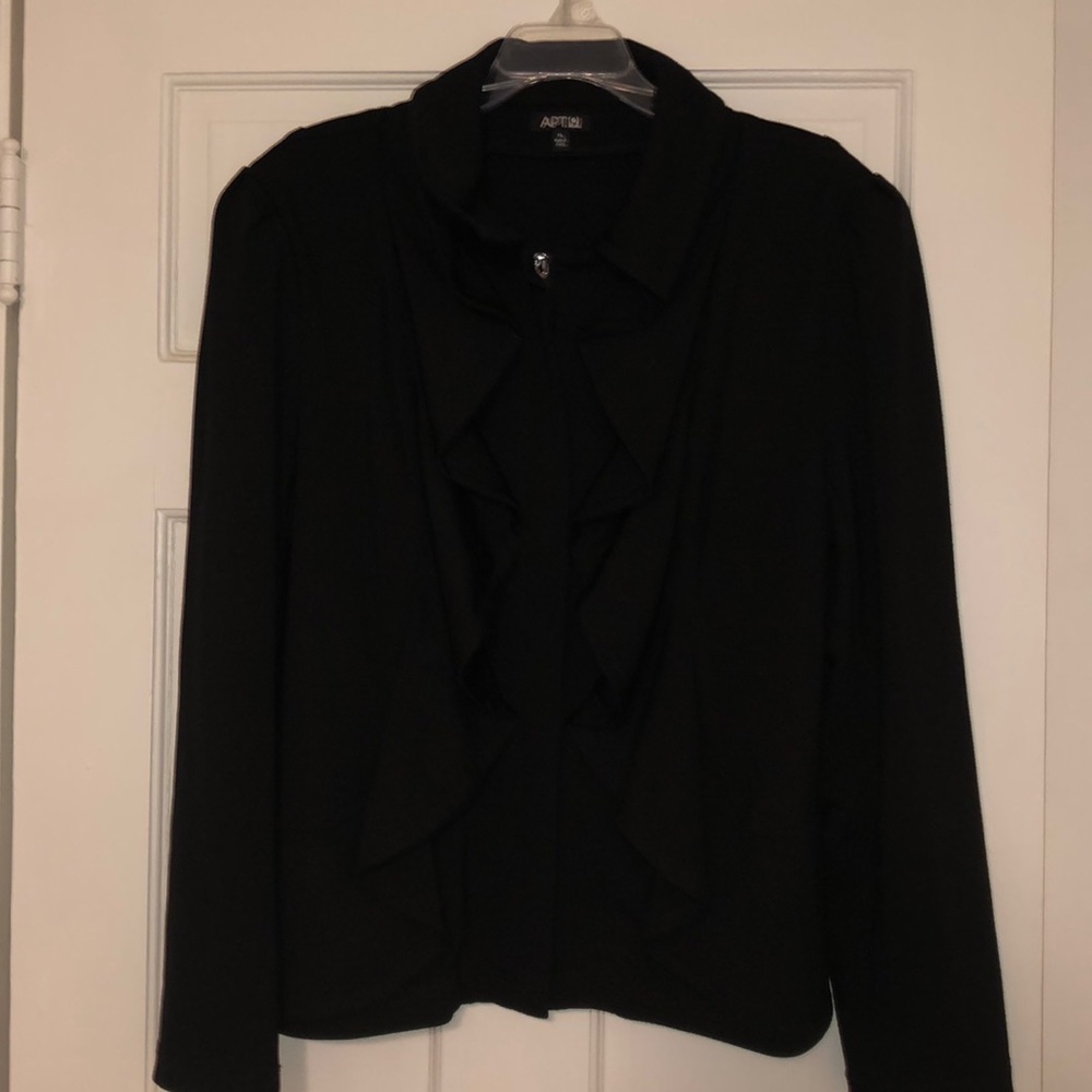Black ruffled jacket